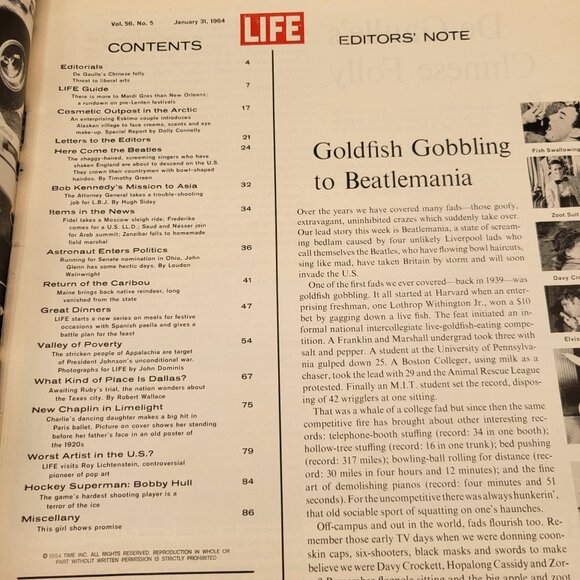 Life Magazine 1964 Charlie Chaplin's Daughter Debut Beatles John Glenn - Picture 3 of 5